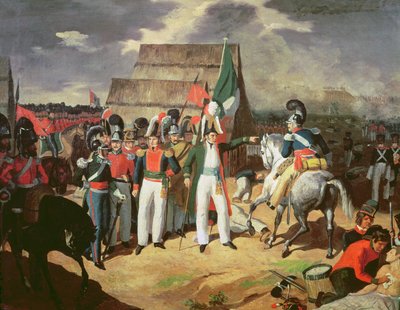 Santa Anna Defies the Spanish Troops of Ferdinand VII by Mexican School